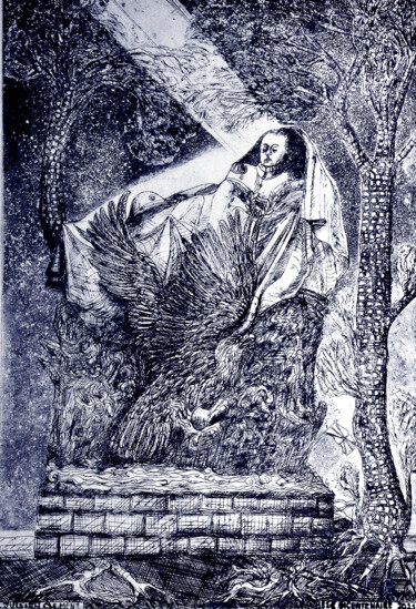 Incisioni, stampe intitolato "Eveil de l'Empereur…" da Jean-François Jullien, Opera d'arte originale, Acquaforte