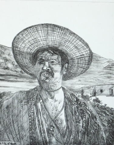 Printmaking titled "Eli WALLACH, dit  "…" by Jean-François Jullien, Original Artwork, Engraving