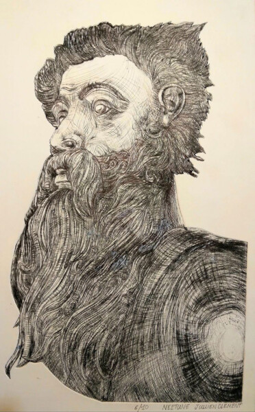 Отпечатки и Гравюры под названием "Neptune 2ième état" - Jean-François Jullien, Подлинное произведение искусства, гравюра