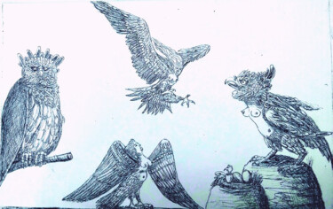 Druckgrafik mit dem Titel "Les Harpies" von Jean-François Jullien, Original-Kunstwerk, Gravur