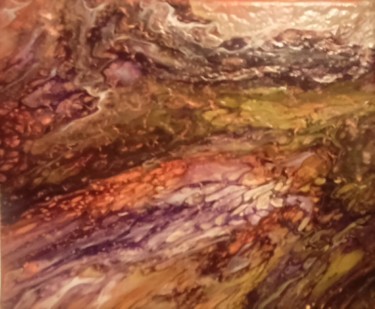 Painting titled "paysage" by Pulsar, Original Artwork, Watercolor