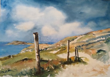 Painting titled "SENTIER DES DOUANIE…" by Jean-Francois Louvancourt, Original Artwork, Watercolor