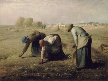 Pintura intitulada "Des glaneuses" por Jean-François Millet, Obras de arte originais, Óleo