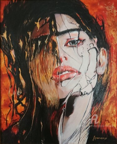 Painting titled "Joséphine" by Jean François Parveaux, Original Artwork, Acrylic Mounted on Wood Stretcher frame