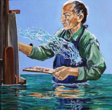 Pintura titulada "Peinture à l'eau." por Jean François Poussard, Obra de arte original, Oleo