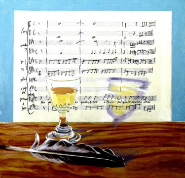 Картина под названием "Mozart." - Jean François Poussard, Подлинное произведение искусства, Масло