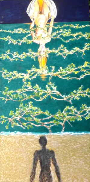 Картина под названием "Les vignes de la mer" - Jean François Poussard, Подлинное произведение искусства, Масло
