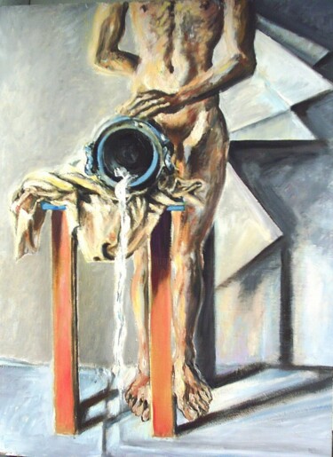 Malerei mit dem Titel "Reflets" von Jean François Poussard, Original-Kunstwerk, Öl