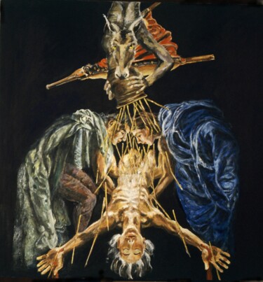 Картина под названием "Nativité1988" - Jean François Poussard, Подлинное произведение искусства, Масло