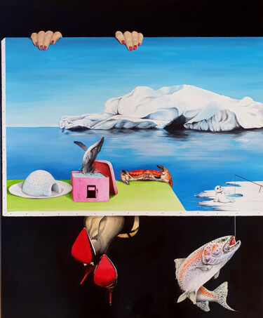 Картина под названием "Show glacial" - Jean-François Rousselot, Подлинное произведение искусства, Масло