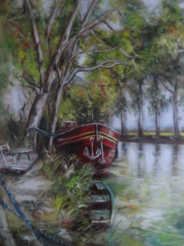 Malerei mit dem Titel "Canal du Midi" von Jean Garchery, Original-Kunstwerk
