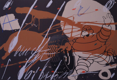 Printmaking titled "Michelin" by Jean Gaudaire Thor, Original Artwork, Screenprinting