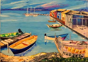 Painting titled "La pointe courte" by Jean Gony, Original Artwork, Oil