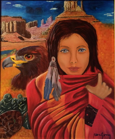 Peinture intitulée "Navajo.jpg" par Jean Gony, Œuvre d'art originale, Huile