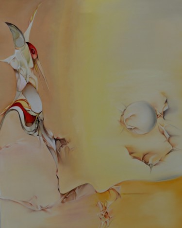 Peinture intitulée "L'oiseau-volé -huil…" par Jean Gounin, Œuvre d'art originale, Huile