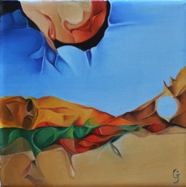 Peinture intitulée "césure confinée et…" par Jean Gounin, Œuvre d'art originale, Huile