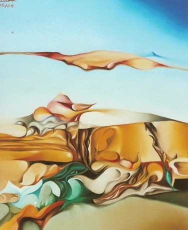Peinture intitulée "et ce volcan prit s…" par Jean Gounin, Œuvre d'art originale, Huile