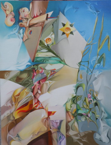 Peinture intitulée "le chasseur de pris…" par Jean Gounin, Œuvre d'art originale, Huile