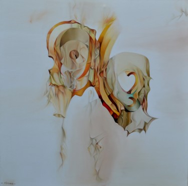 Painting titled "le négatif et son o…" by Jean Gounin, Original Artwork, Oil