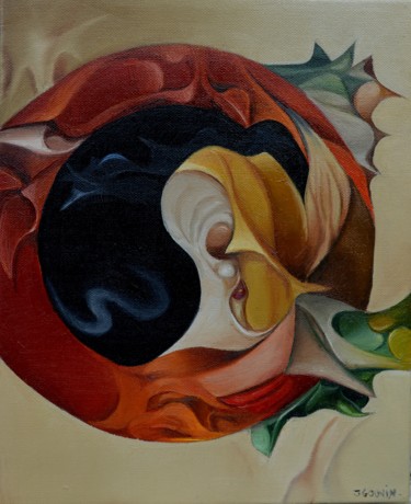 Malerei mit dem Titel "l'oeil qui écoute" von Jean Gounin, Original-Kunstwerk, Öl