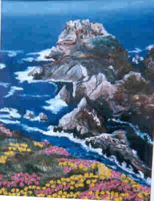 Peinture intitulée "Le rocher de Mongant" par Jean-Guy Lépine, Œuvre d'art originale