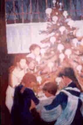 Peinture intitulée "Noel en famille" par Jean-Guy Lépine, Œuvre d'art originale