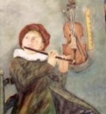 Peinture intitulée "Le joueur de flute" par Jean-Guy Lépine, Œuvre d'art originale