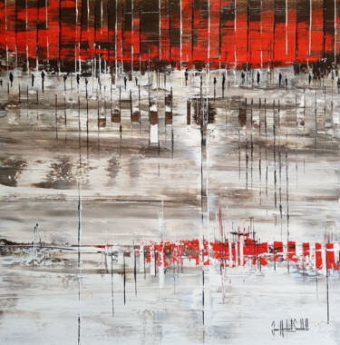 Картина под названием "552-red-landscape.j…" - Jean-Humbert Savoldelli, Подлинное произведение искусства, Акрил
