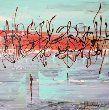 Malarstwo zatytułowany „FLAMANDS ROSES/PINK…” autorstwa Jean-Humbert Savoldelli, Oryginalna praca, Akryl