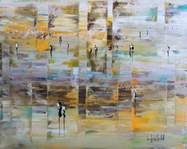 Painting titled "À PERTE DE VUE" by Jean-Humbert Savoldelli, Original Artwork, Acrylic Mounted on Wood Stretcher frame