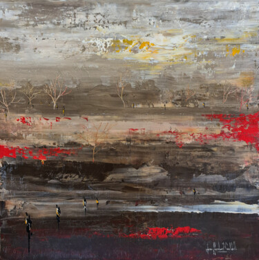 Painting titled "ERRANCES 2021" by Jean-Humbert Savoldelli, Original Artwork, Acrylic Mounted on Wood Stretcher frame