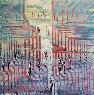 Schilderij getiteld "FLOORS" door Jean-Humbert Savoldelli, Origineel Kunstwerk, Acryl