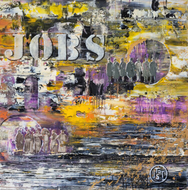 Painting titled "JOBS (signature TO…" by Jean-Humbert Savoldelli, Original Artwork, Acrylic Mounted on Wood Stretcher frame