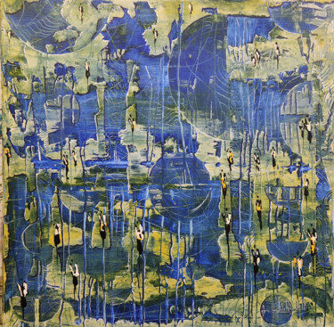 Картина под названием "OCEANS" - Jean-Humbert Savoldelli, Подлинное произведение искусства, Акрил Установлен на Деревянная р…