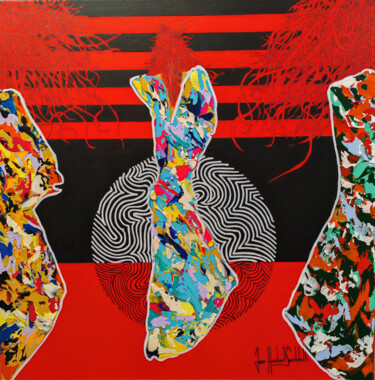 Pintura titulada "RED (Série les "SYL…" por Jean-Humbert Savoldelli, Obra de arte original, Acrílico Montado en Bastidor de…