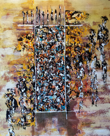 Painting titled "069-goldenboys.jpg" by Jean-Humbert Savoldelli, Original Artwork, Oil