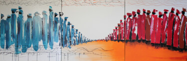 Peinture intitulée "l-attente-triptyque" par Jean-Humbert Savoldelli, Œuvre d'art originale, Acrylique