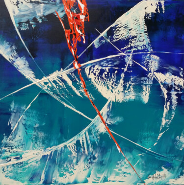 Painting titled "blue" by Jean-Humbert Savoldelli, Original Artwork, Acrylic