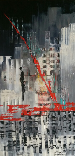 Painting titled "rouge-silence" by Jean-Humbert Savoldelli, Original Artwork, Acrylic