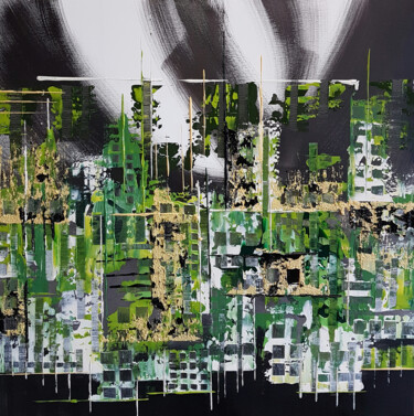 Malarstwo zatytułowany „4-days-a-week-green” autorstwa Jean-Humbert Savoldelli, Oryginalna praca, Akryl