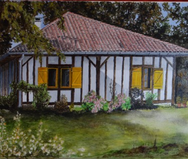 Peinture intitulée "Petite maison Landa…" par Jean Jacques Ducom, Œuvre d'art originale, Huile