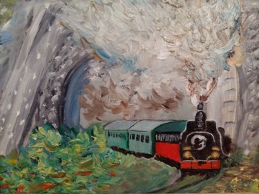 Peinture intitulée "Train 2" par Jean-Jacques Gastaud, Œuvre d'art originale