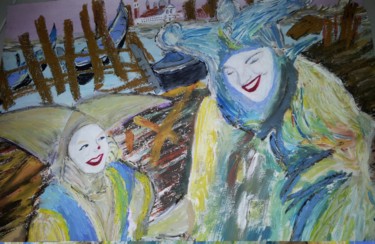 Peinture intitulée "Venise  Le carnaval…" par Jean-Jacques Gastaud, Œuvre d'art originale, Acrylique