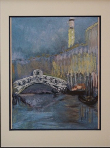 Peinture intitulée "Venise  Rialto n° 1" par Jean-Jacques Gastaud, Œuvre d'art originale, Pastel