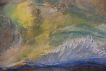 Peinture intitulée "Mer déchainée à CAR…" par Jean-Jacques Gastaud, Œuvre d'art originale, Pastel