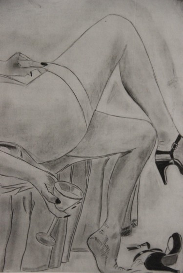 Dessin intitulée "Femme" par Jean-Jacques Gastaud, Œuvre d'art originale