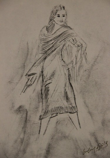 Peinture intitulée "Femme" par Jean-Jacques Gastaud, Œuvre d'art originale, Autre
