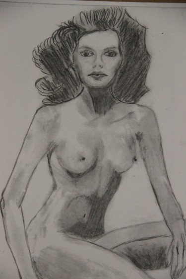 Dessin intitulée "Nu féminin" par Jean-Jacques Gastaud, Œuvre d'art originale, Crayon