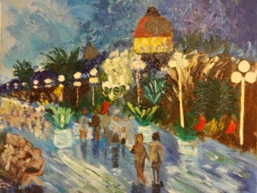 Ζωγραφική με τίτλο "Promenade des angla…" από Jean-Jacques Gastaud, Αυθεντικά έργα τέχνης, Λάδι