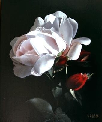 Peinture intitulée "Bouton de rose" par Jean-Jacques Hauser, Œuvre d'art originale